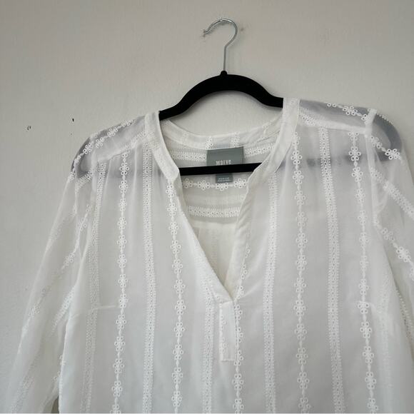 Anthropologie Maeve White Embroidered Top - Picture 4 of 7